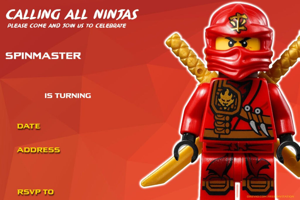 Free Printable Lego Ninjago Birthday Invitation Ninjago Birthday 