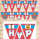 Free Printable Paw Patrol Birthday Banner Red BG Theme Paw Patrol