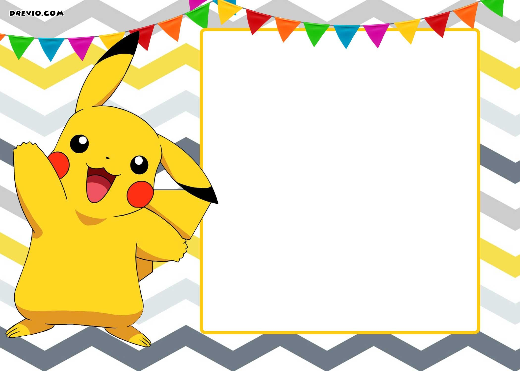 FREE Printable Pokemon Invitation Templates Pokemon Birthday Invites