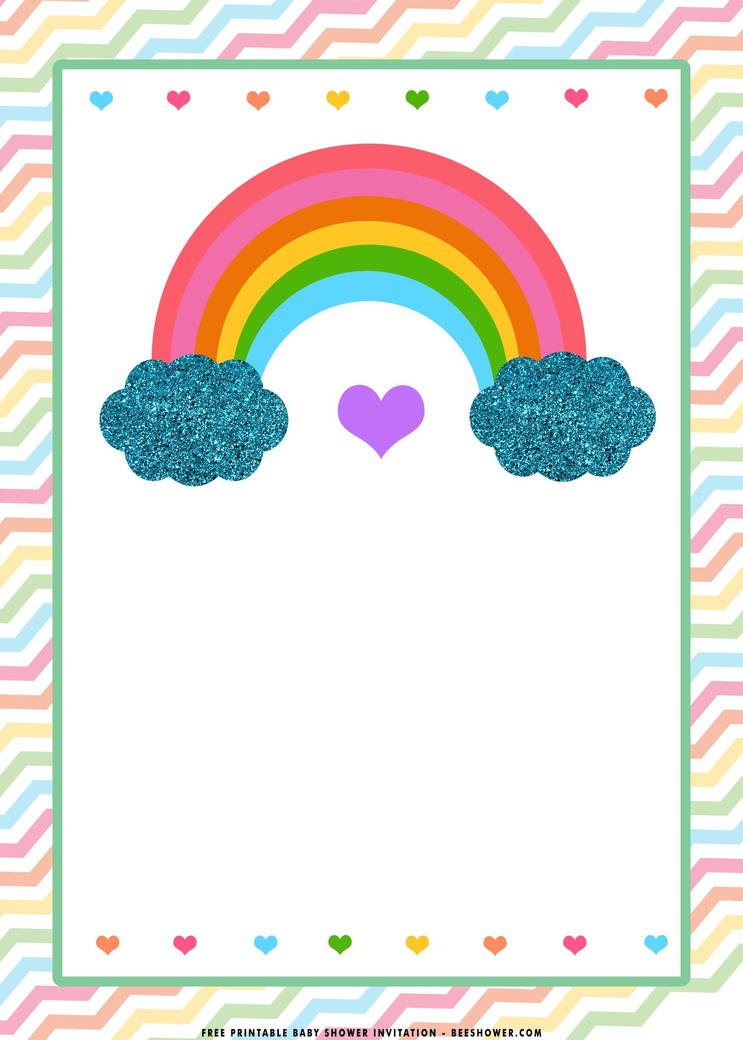 FREE Printable Rainbow Birthday Invitation Templates Rainbow