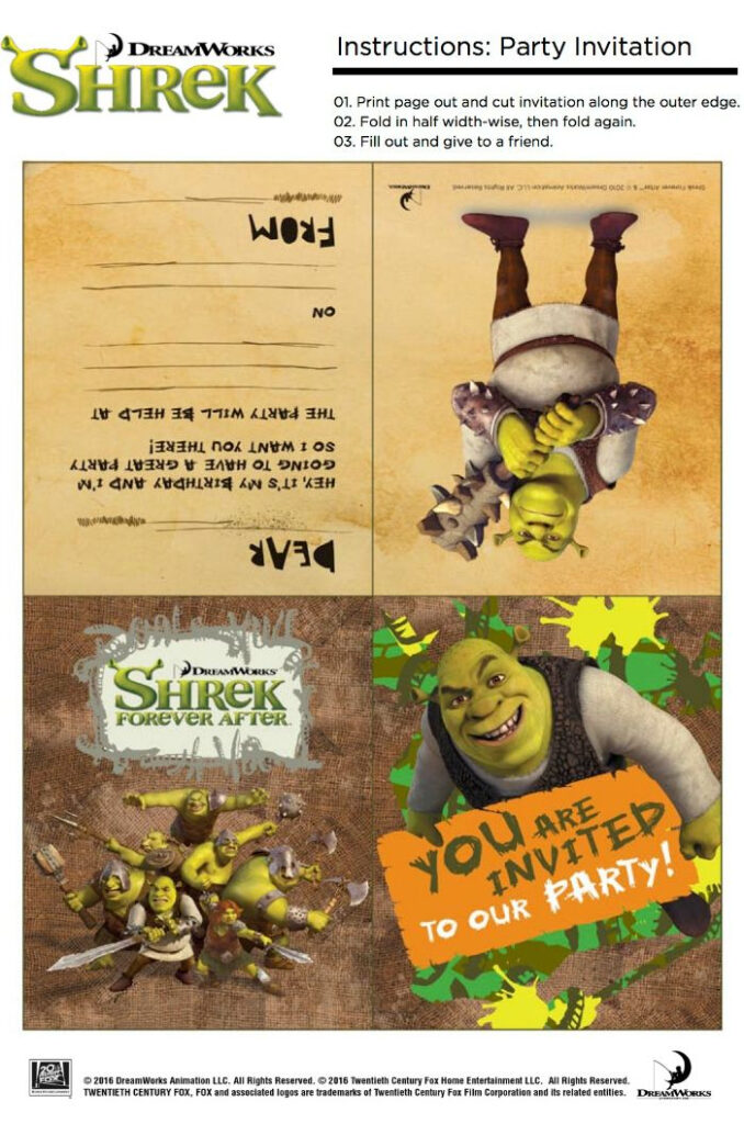 Free Printable Shrek Party Invitation Mama Likes This Kids Birthday 