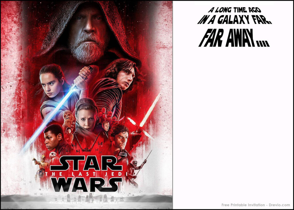 FREE Printable Star Wars The Last Jedi Invitation TemplateFREE 