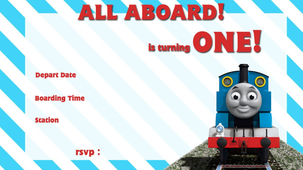 Free Printable Thomas The Train 1st Birthday Invitation DREVIO