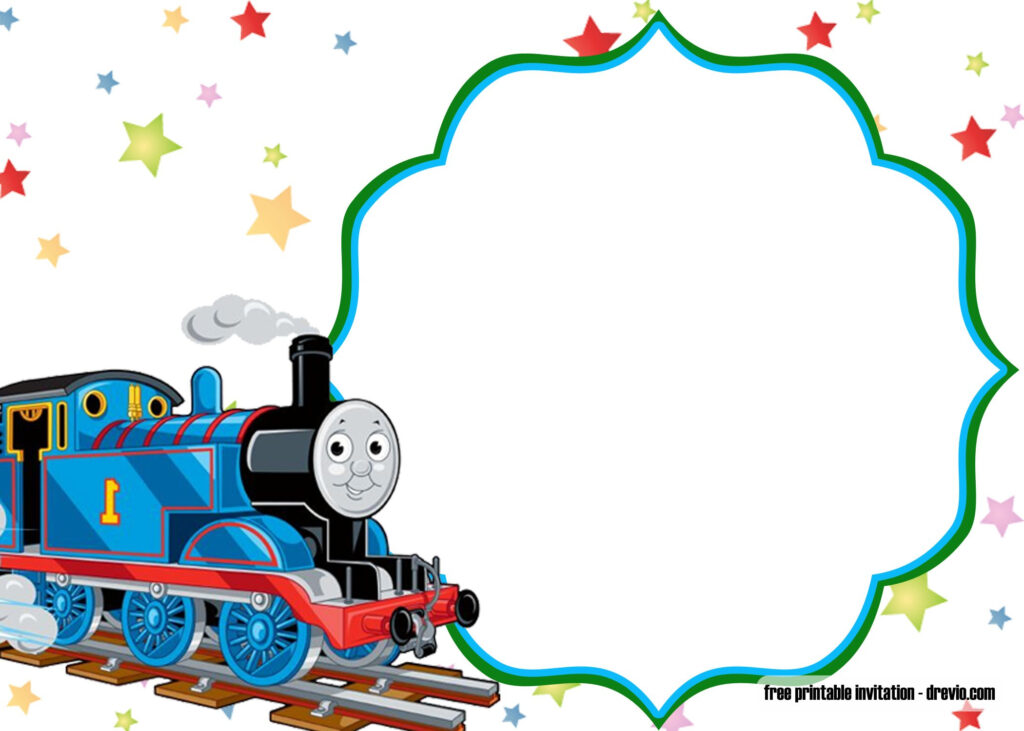 FREE Printable Thomas The Train Birthday Invitation Templates 