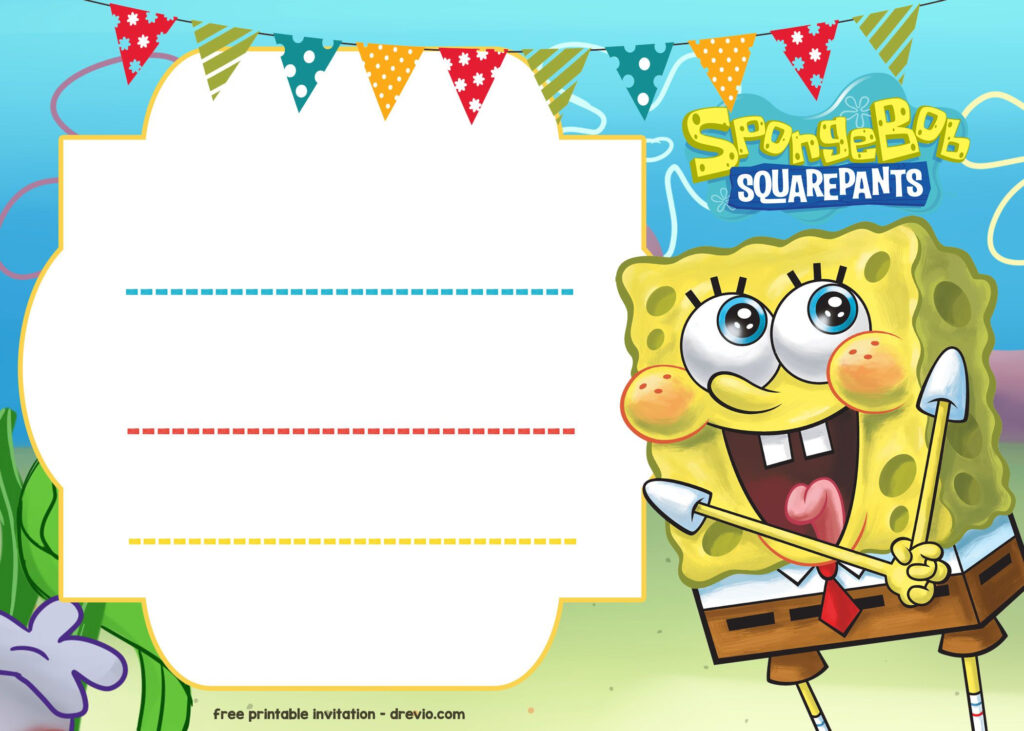 FREE Spongebob Birthday Invitation Template Bob Esponja Cumplea os 