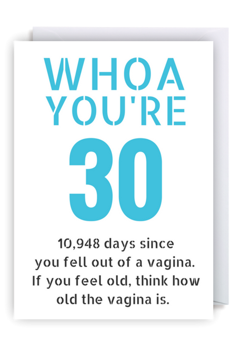 Funny 30th Birthday Card WHOA You re 30 Funny 30th Birthday Quotes 