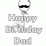 Funny Card Happy Birthday Dad Coloring Page For Kids Holiday Coloring