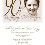 Get FREE Template Free Printable 90th Birthday Invitations 90th