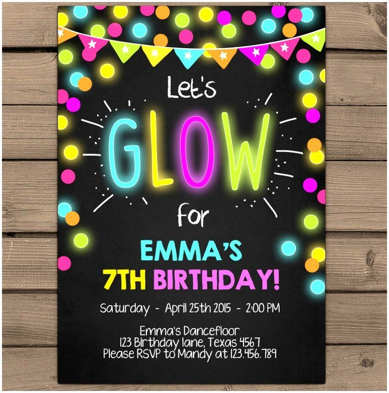 Glow Party Invitation Template Lovely 8 Neon Party Invitation Template 