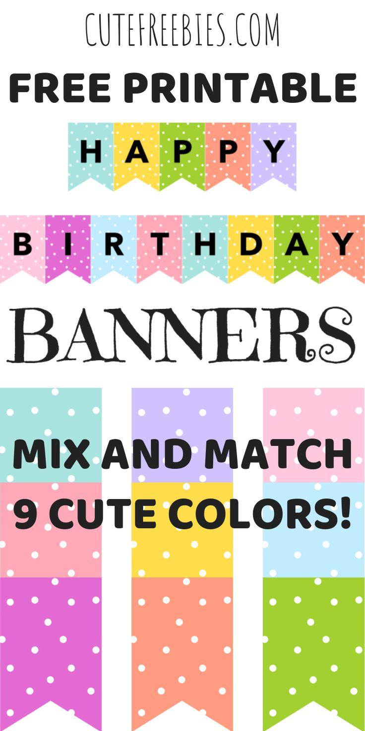 Happy Birthday Banners Buntings Free Printable Cute Freebies For