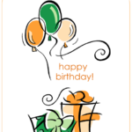 Happy Birthday Card with Balloons Quarter fold