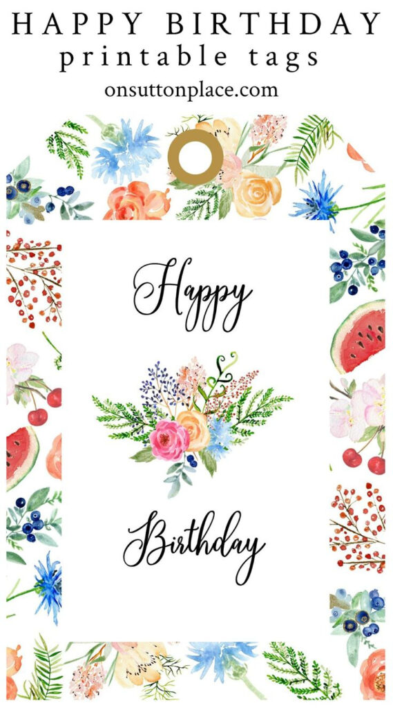 Happy Birthday Free Printable Gift Tags Happy Birthday Calligraphy 