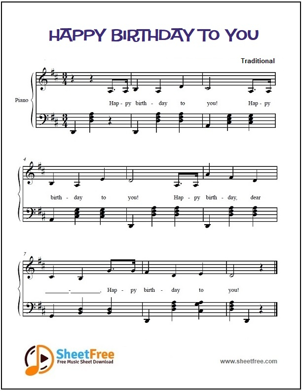 Happy Birthday Piano Sheet Music Pdf Music Sheet For You