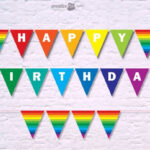 Happy Birthday Rainbow Banner Printable Rainbow Bunting Etsy In