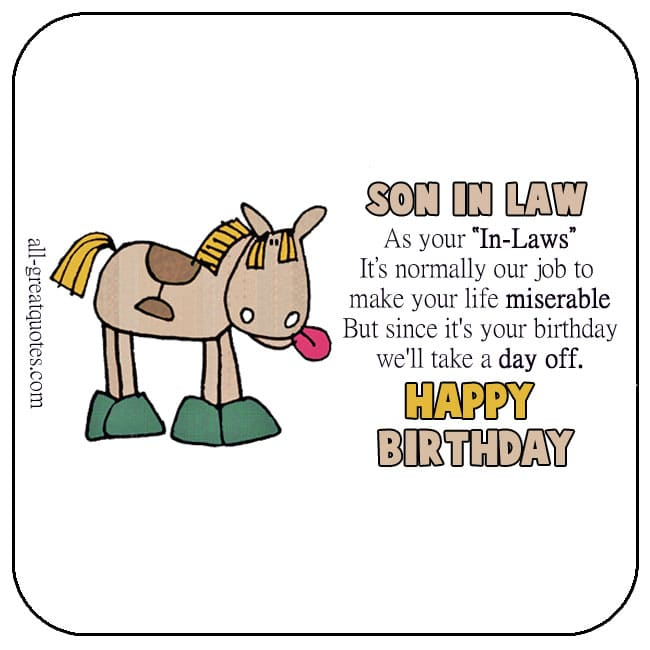 Happy Birthday Son In Law Share Son in law Funny Birthday Cards