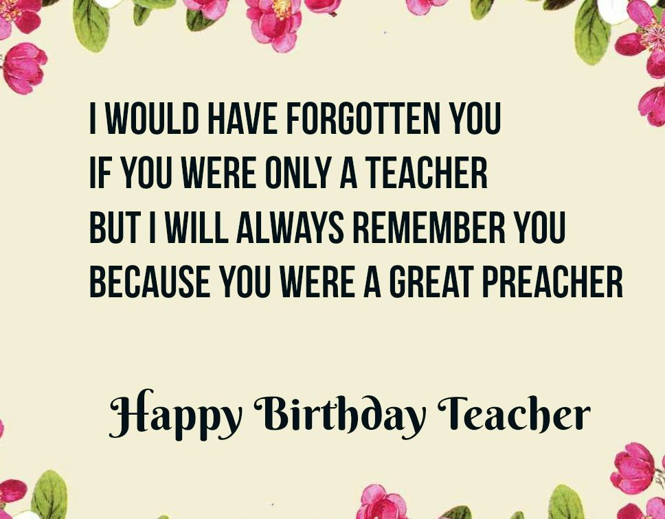 Happy Birthday Teacher Cards Printable And Homemade Happy Birthday 