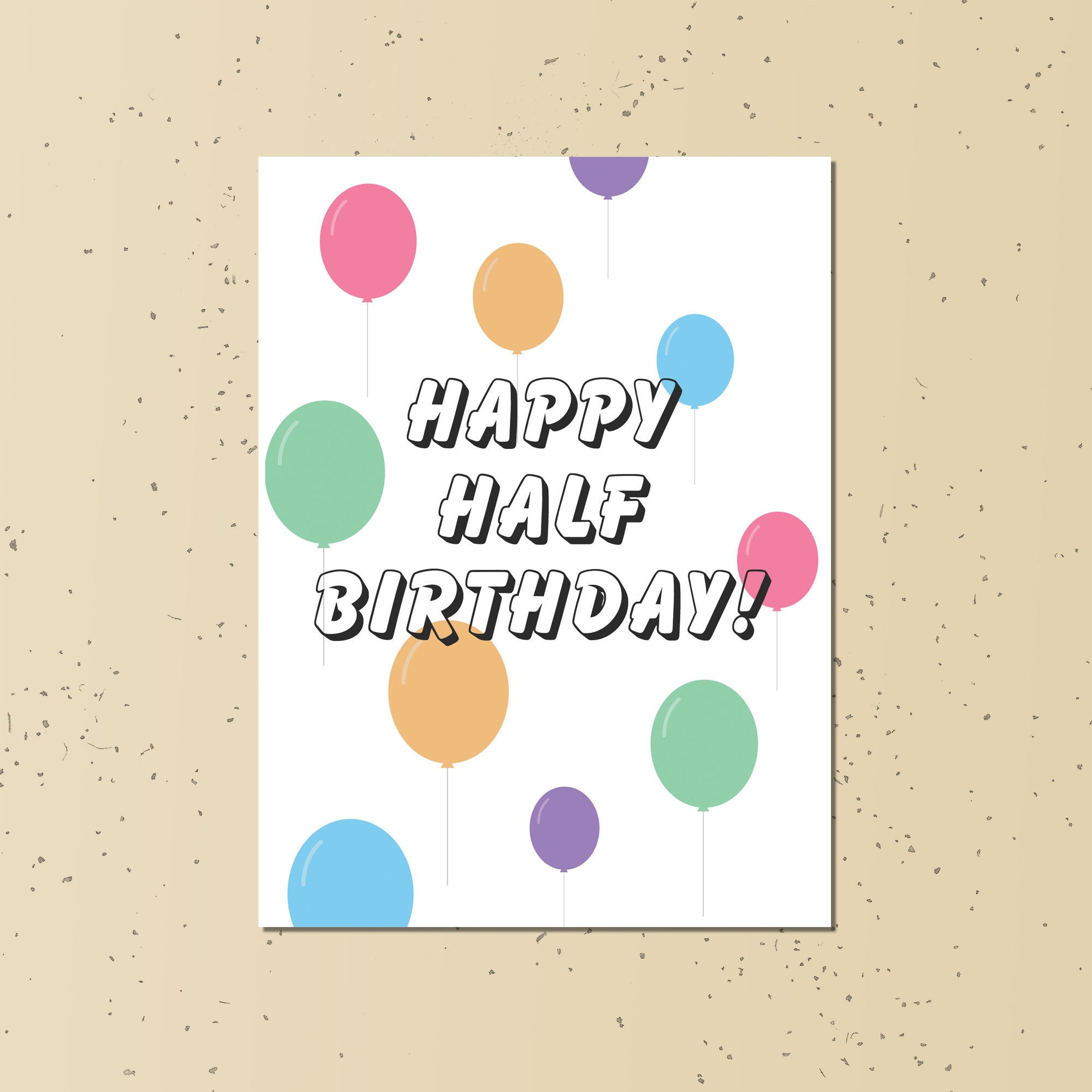 Happy Half Birthday Card Funny Greeting Instant Download Etsy