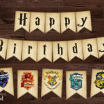Harry Potter Happy Birthday Sign Banner Bunting By PrintablesbyNat