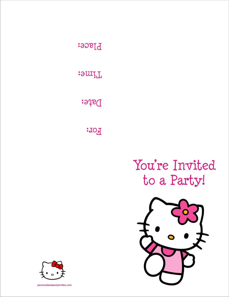 Hello Kitty FREE Printable Birthday Party Invitation Personalized Party 