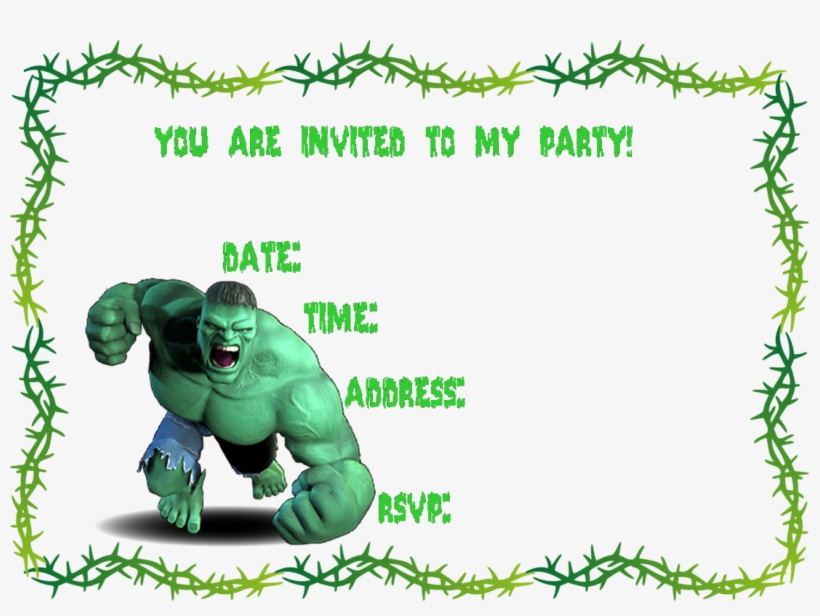 Hulk Birthday Invitations Shilohmidwifery