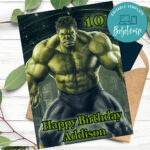 Hulk Superhero Birthday Card To Print At Home DIY Bobotemp