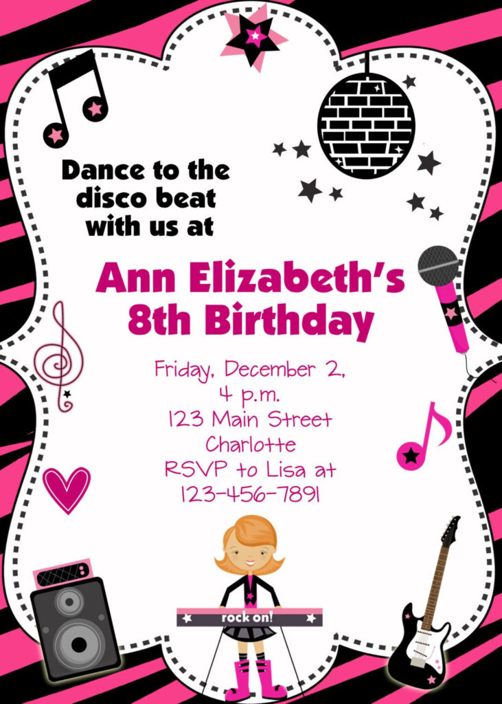 Invitation For Dance Party Dance Party Birthday Invitation Custom 