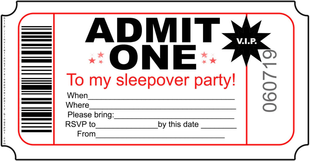 INVITATIONS FOR SLEEPOVER PARTY