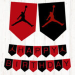 Jordan Jumpman Printable Birthday Banner Air Jordan Printable Happy