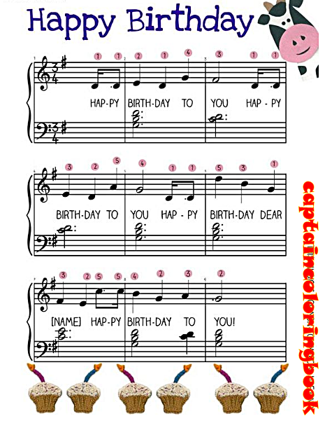 Kids Easy Piano Music And Step By Step Lesson Coloring Page