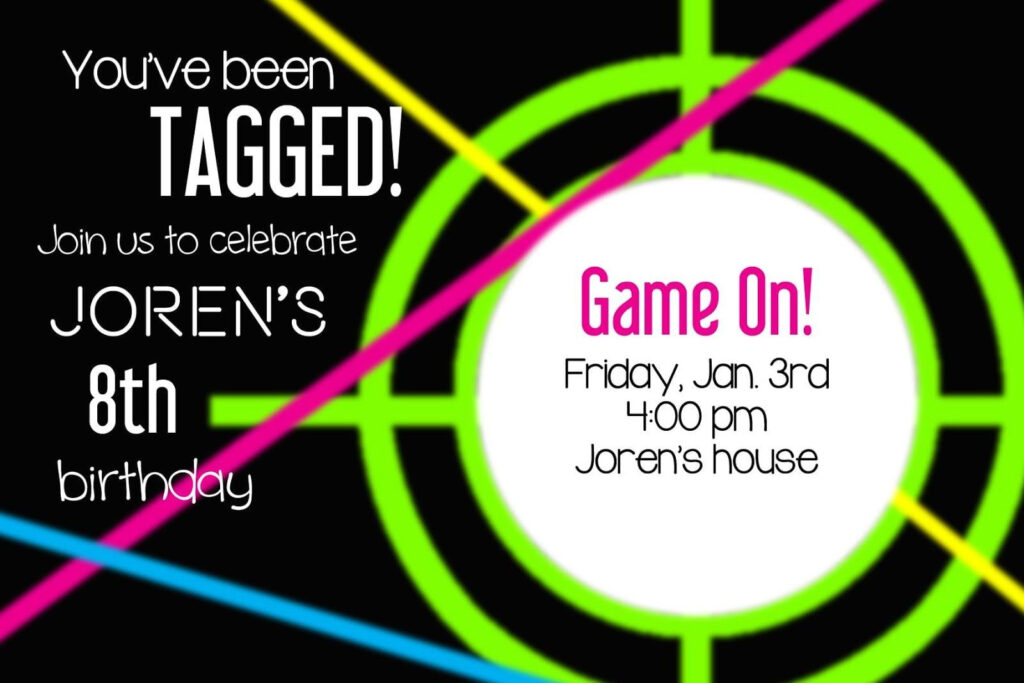Laser Tag Party Invitation Laser Tag Party Laser Tag Party 
