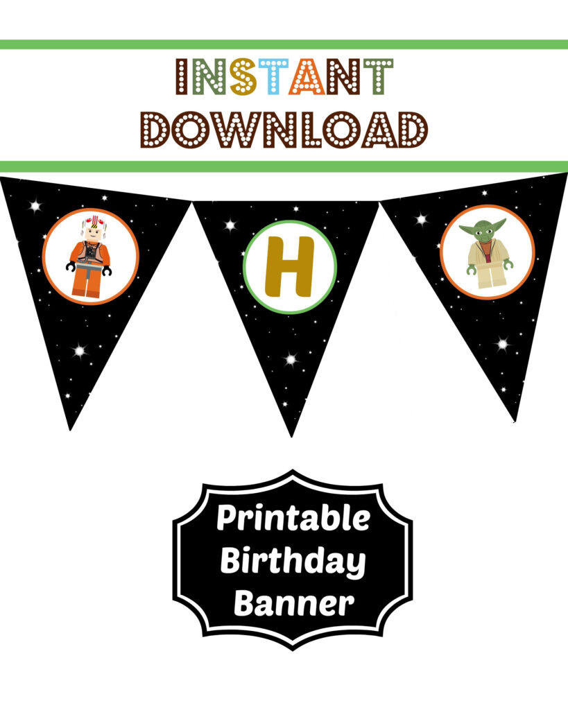 Lego Star Wars Birthday Banner Party Posh Printables Lego Star Wars 