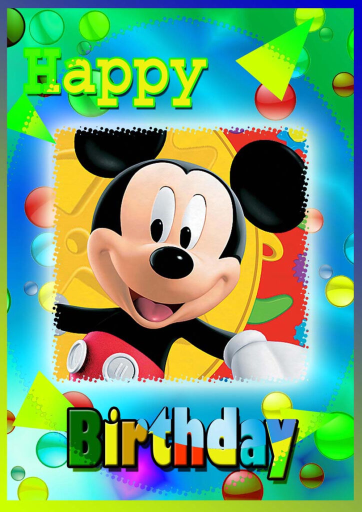 Mickey Mouse Birthday Card Free Printable Cards PRINTBIRTHDAY CARDS