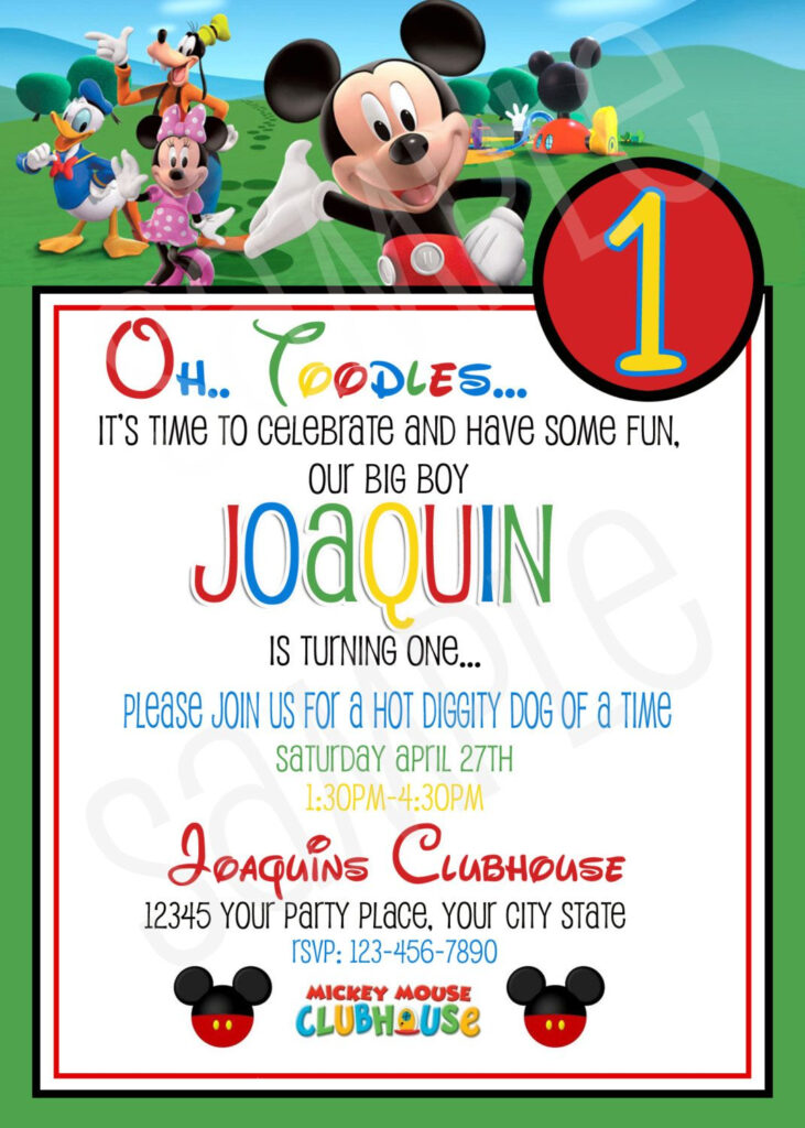 Mickey Mouse Clubhouse Free Printable Birthday Invitations Mickey 