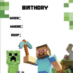 Minecraft Invite Invitaciones De Minecraft Tarjeta De Cumplea os