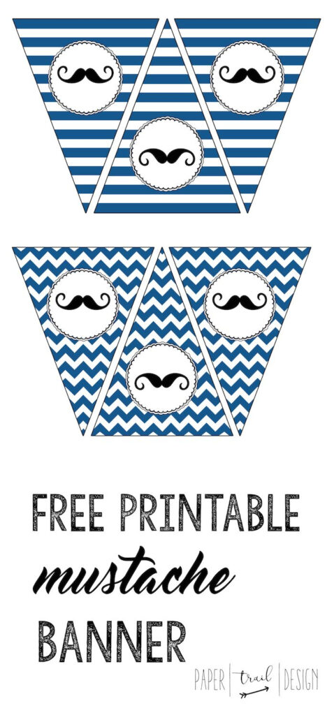 Mustache Banner Printable Mustache Party Mustache Baby Shower Baby 