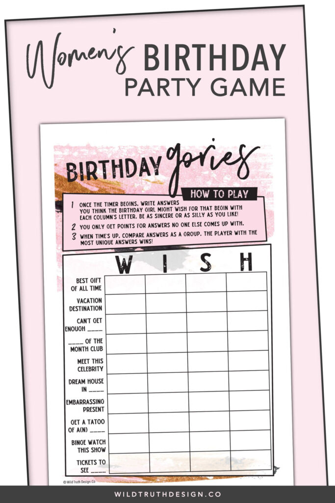 Pin On Printable Party Games WildTruthDesign Co