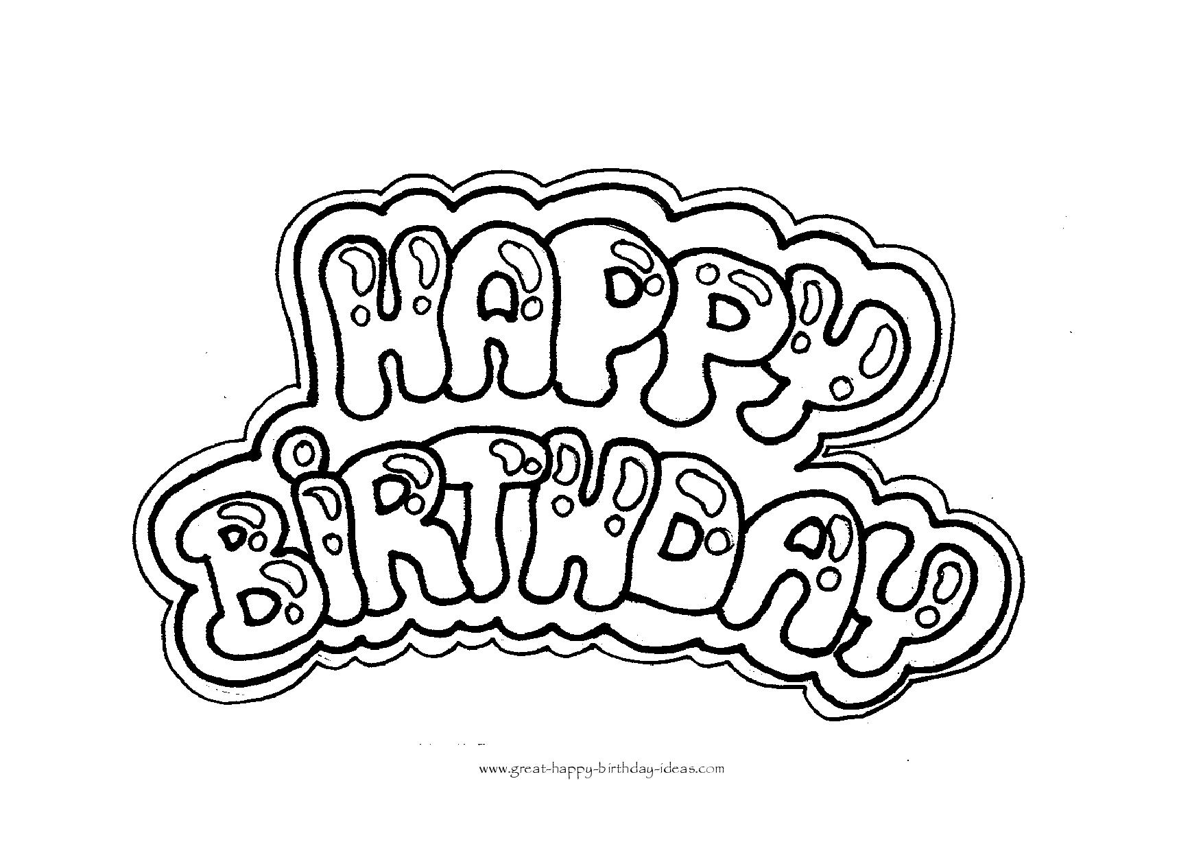 Printable Birthday Coloring Pages