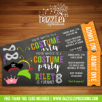 Printable Costume Party Ticket Birthday Invitation Kids Halloween Party