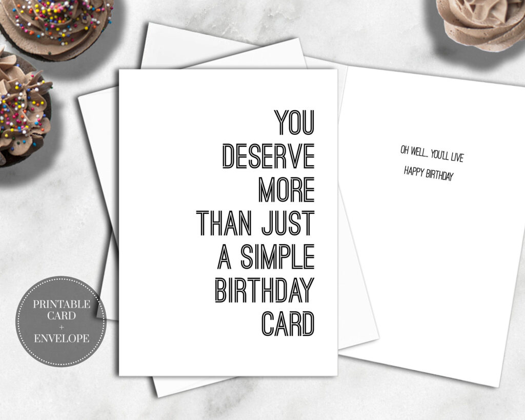 PRINTABLE Funny Birthday Card For Him Brother Friend Dad INSTANT 