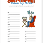 Printable Over The Hill Finish My Phrase 50th Birthday Party Games
