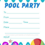 Printable Pool Party Invitation Swim Party Invitations Pool Party