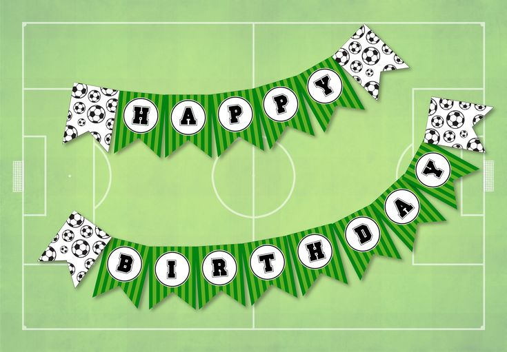 Soccer Banner Happy Birthday Football Party Printable Garland Poster 
