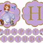 Sofia The First Banner INSTANT DOWNLOAD Glitter Look Printable Fi