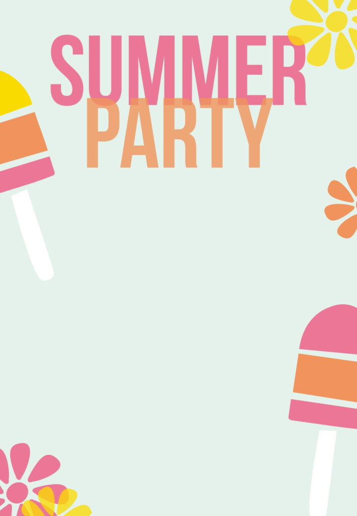 Striped Popsicles Pool Party Invitation Template Free Greetings 