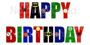 Superhero Happy Birthday Banner Superhero Logo Superhero Birthday