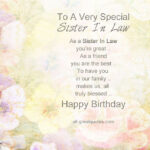 To A Very Special Sister in law Sister In Law Quotes Birthday Wishes