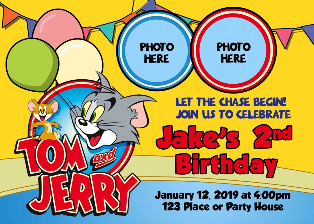 Tom And Jerry Birthday Invitation Dioskouri Designs