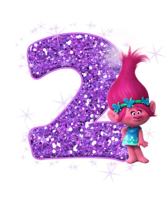 Troll Second Birthday Girl Party Shirt Decal Etsy