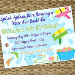 Water Balloon Birthday Party Invitation In 2020 Birthday Party