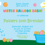 Water Balloon Party Invitation Water Balloon Bash Birthday